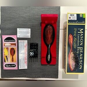 Mason Pearson B3 Dark Ruby Pure Bristle Hair Brush (Including Cleaner)